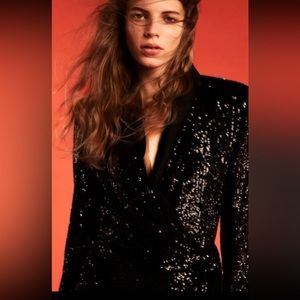 Zara Sequin wrap dress